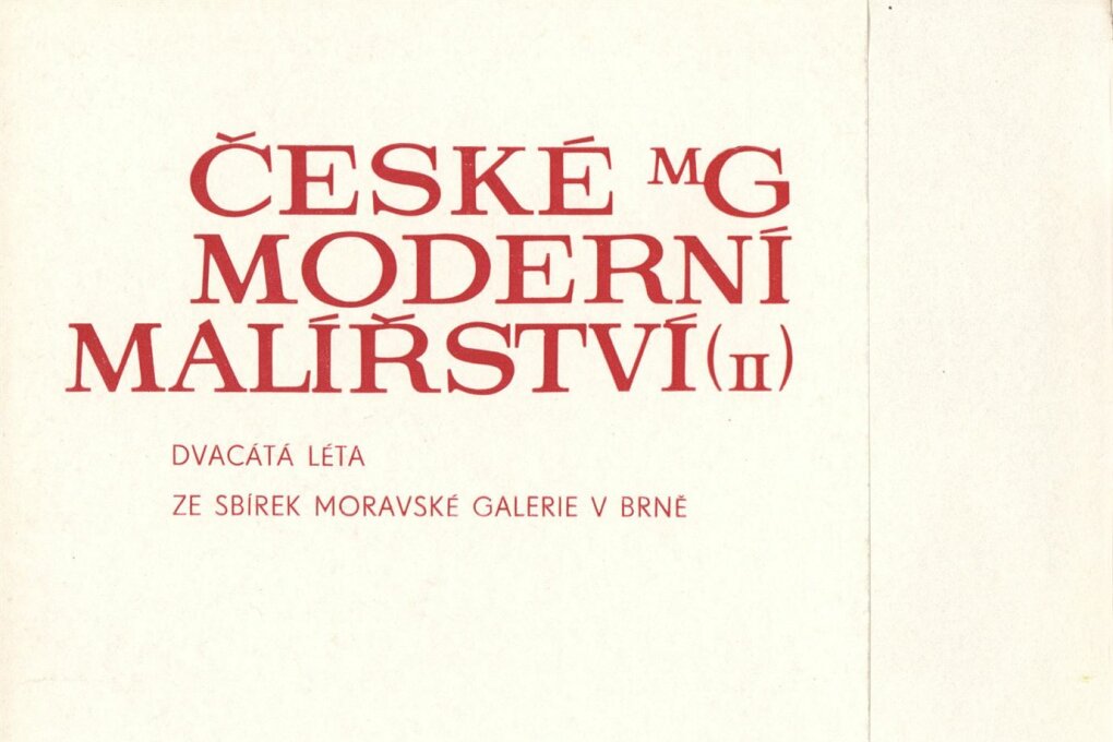 České moderní malířství II – dvacátá léta (ze sbírek MG)